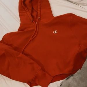 Red champion hoodie